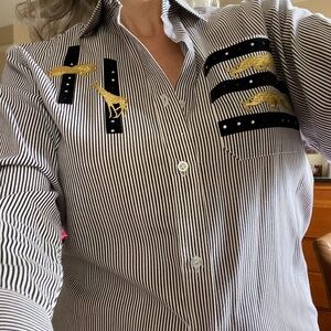 pinstripe blue n white